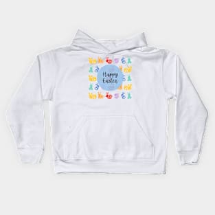 Happy Easter pattern bunnies Kids Hoodie